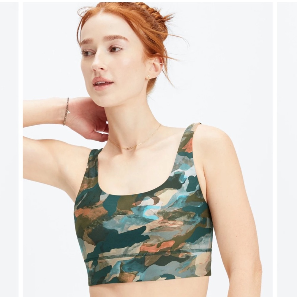 Fabletics NWOT Harlyn Reversible Midi Medium Impact Sports Bra Camo